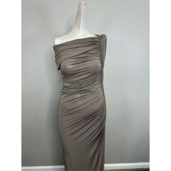 ALAIA Asymmetric Ruched Off-Shoulder Midi Dress FR36/US4 $3,750 - Picture 6 of 11